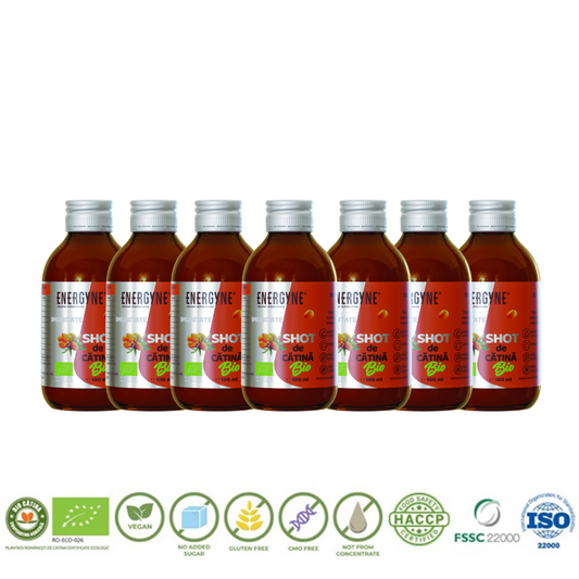 7 Shoturi de imunitate cu suc de catina BIO 100 ml
